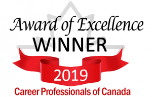 Award of Excellence Winner 2019, Career Professionals of Canada